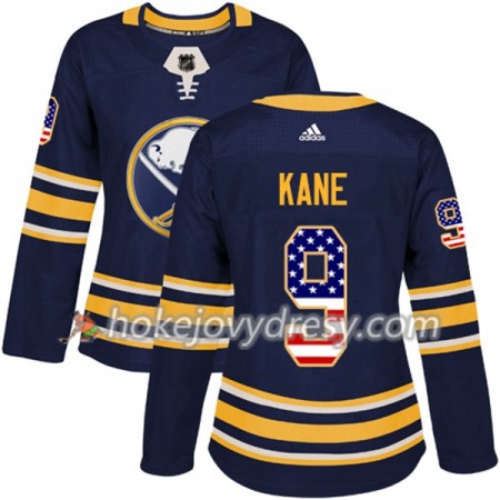 Dámské Hokejový Dres Buffalo Sabres Evander Kane 9 2017-2018 USA Flag Fashion Modrá Adidas Authentic